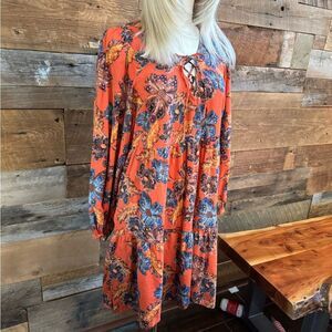 🍂 Old Navy Floral Tiered Peasant Mini Dress | Size S